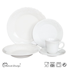 30PCS Embossed Decoration Stoneware Dinnerware Set